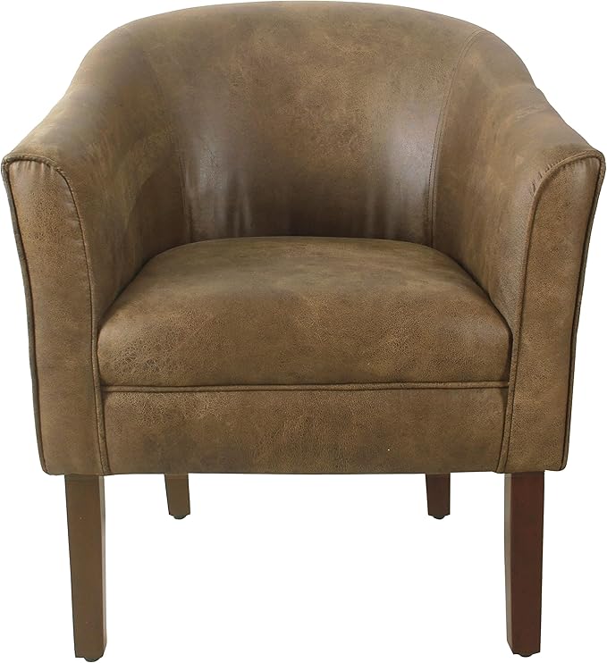 HomePop Modern Barrel Accent Chair, Brown