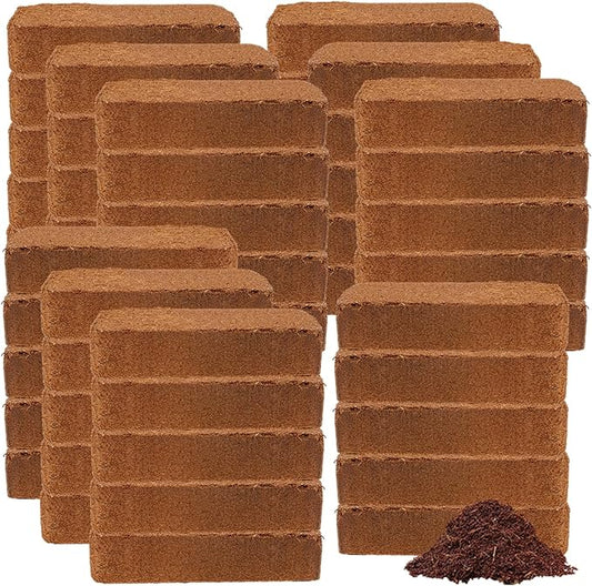 Coco Bliss Coco Coir Bricks (50-Pack, 650gm Bricks) - Organic Coco Coir for Plants - OMRI-Listed Coconut Coir for Plants - Coconut Coir Bricks - Coco Peat for Plants, Garden Soil, & Organic Mulch