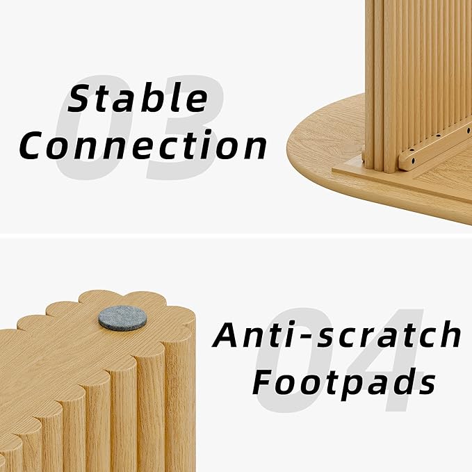 Casaphoria 67" Oval Dining Table, Modern Kitchen Table for 4-6, Farmhouse Style Large Table, Easy Assembly for Living Room, Kitchen and Bar, Natural Wood