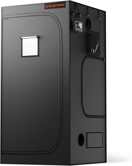 Spider Farmer 3x3 Grow Tent Pro-Grade, 36"x36"x72", with Observation Window and Floor Tray, 1680D Thicken Mylar Canvas 3x3x6 for Indoor Growing for SF2000Pro, SE3000, G3000