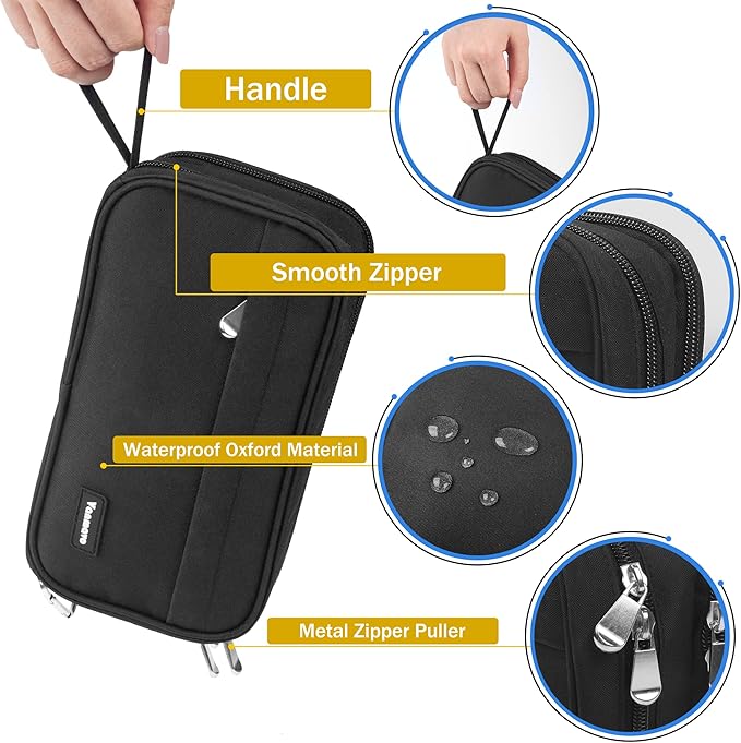 Pencil Case Big Capacity Pen Pouch Large Storage Holder Marker Pen Bag Durable 3 Compartment School Office Desk Organizer Portable Cute Zipper Stationery for Kids Teen Student Boys Girls Adults Klein