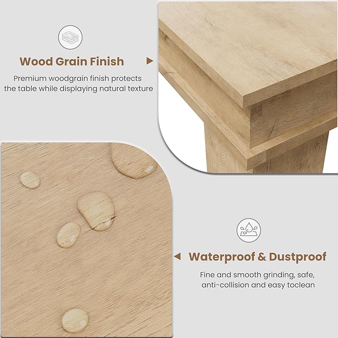 GarveeHome Farmhouse Dining Table for 6-8 People, 71" Long Natural Color Kitchen Tables with Wooden Sturdy Frame, 6 Ft Large Rectangular Dinner Table for Living Room, Kitchen, Dining Room