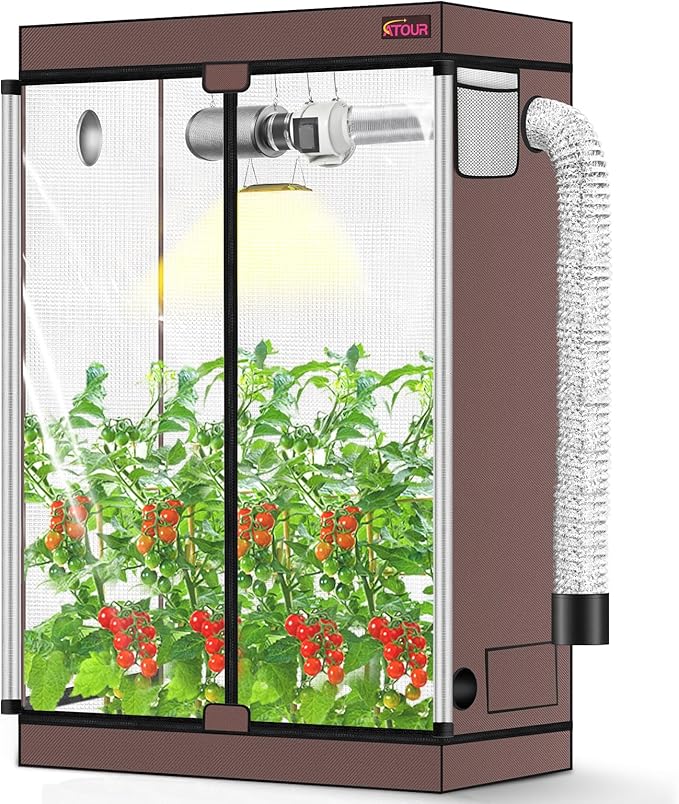 ATOUR 4x2 Grow Tent, 48"x24"x72''High Reflective Mylar 1680D Hydroponic Grow Tents, Waterproof Grow Tent with Double Cleart Observation Door and Floor Tray, for Indoor Plant Growing
