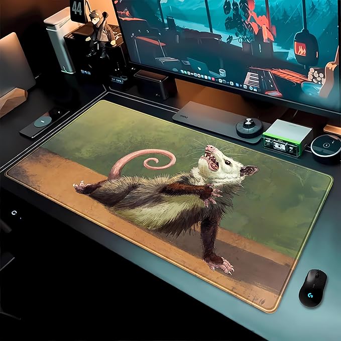 Cute Kawaii Anime Mouse Desk Mat Cartoon XXL Large Gaming Mouse Pad with Stitched Edges, Cool Computer Laptop Keyboard Mouse Mat 31.5x15.75 in, Non-Slip Rubber Base Mousepad for Gamer Lover