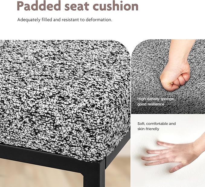 ALPHA HOME 24" Bar Stools Set of 4 Kitchen Counter Stools with Back, Counter Height Stools with Upholstered Footrest for Kitchen Island, Metal Steel Frame, Chenille, Gray