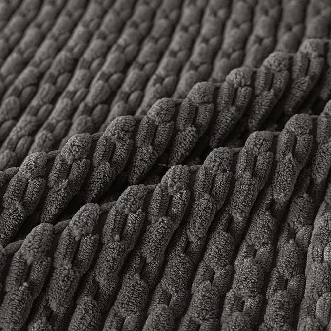 Set of 4 Dark Grey Decorative Throw Pillow Covers 16x16 Inch Corduroy Pillow Covers for Bed Couch Sofa Living Room Soft Square Cushion Cases