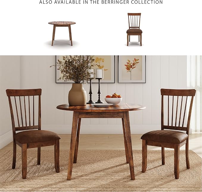 Signature Design by Ashley D199-01 Berringer 18" Rustic Dining Chair with Cushions, 2 Count, Light Brown