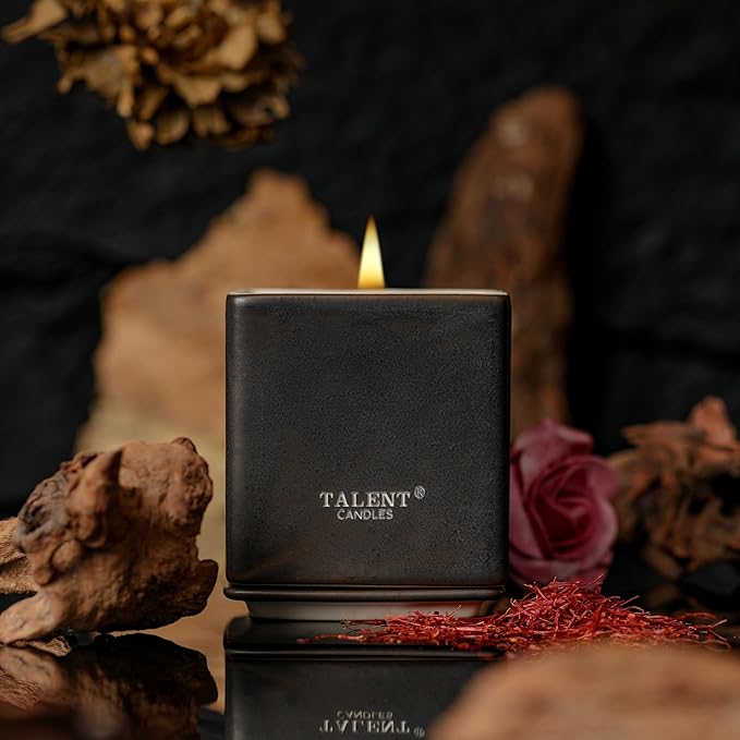 Candles for Home Scented, Modern Rustic Ceramic Candle Jar, Soy Candles Non Toxic in Elegant Ceramic Jar, Coconut & Beach Blossom