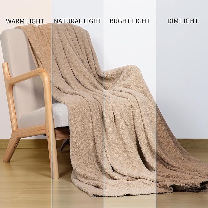 JOOJA Dusty Rose Fuzzy Knitted Blanket, Soft Plush Queen Size for Bed, Cozy Lightweight Blanket for All Seasons, Dusty Rose, 90x90