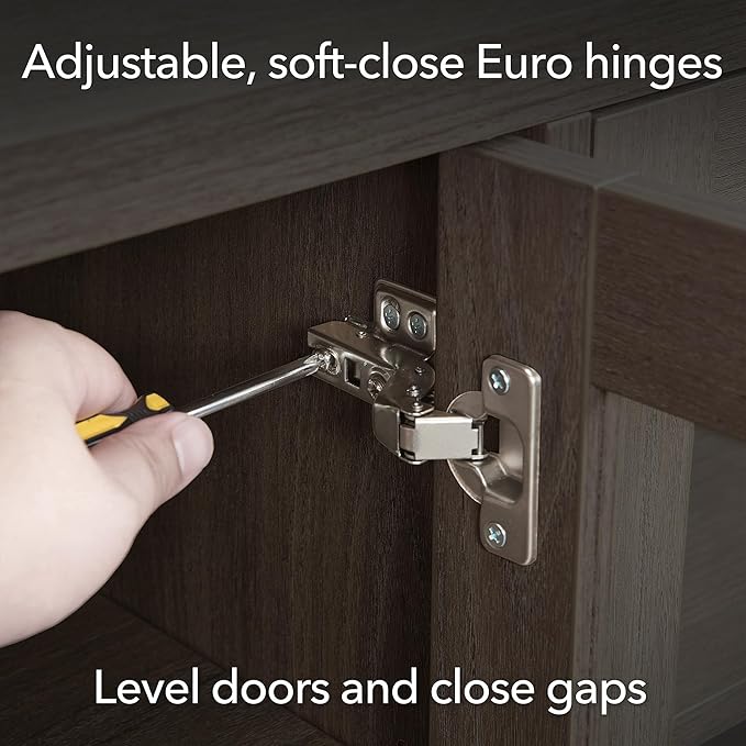 Henn&Hart TV Stand for TVs up to 78'' with 2 Storage Cabinets and Adjustable Shelves for Living Room, Family Room, or Office, Alder Brown