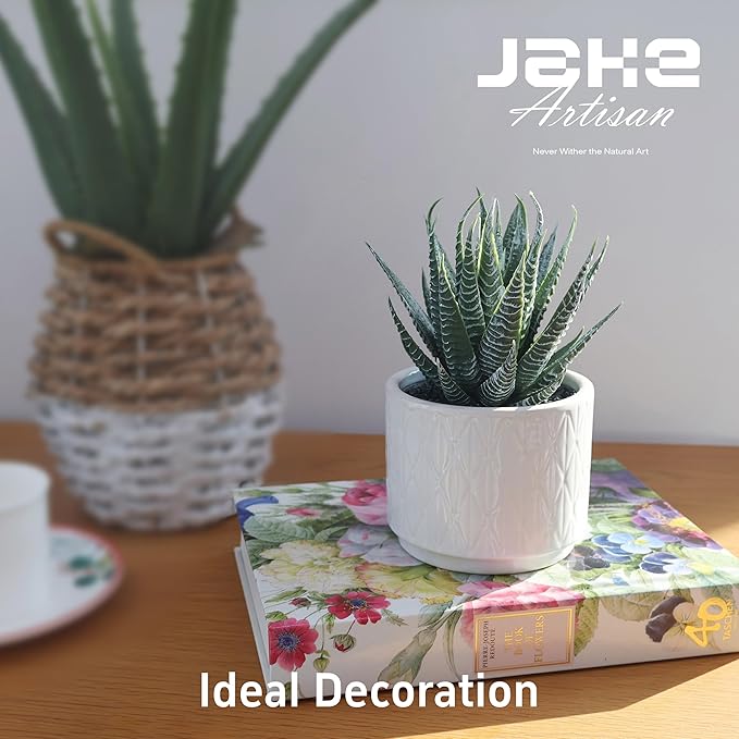 Artificial Succulent in Pot, 6.7'' Small Potted Fake Succulents Realistic Potted Plant for Home Office Desk Bathroom Boho Decoration Faux Mini Aloe Greenery for Shelf Aesthetic Decor Table Accessories