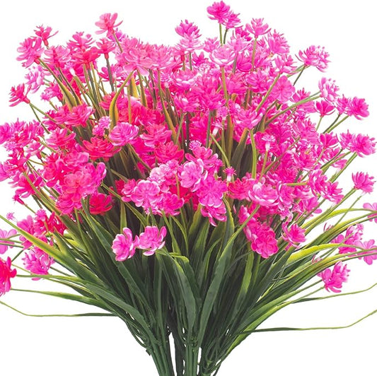 8 Bundles Artificial Daffodil Outdoors Flowers (Pink-Daffodil)