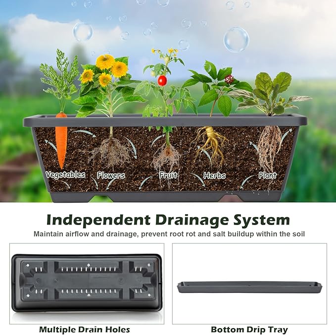 COSTWAY Vertical Raised Garden Bed, 5 Tier Planter Box with Drainage Holes for Vegetables, Grass, Flowers, Freestanding Garden Planter Indoor Outdoor, Patio, Balcony, Greenhouse