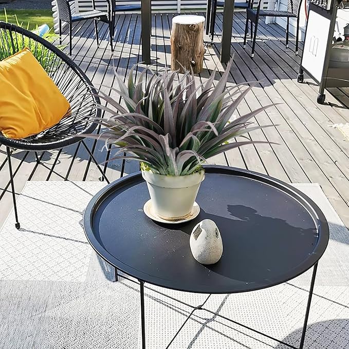 24Pcs Artificial Grass Plant Fake Outdoor Plastic Plants UV Resistant Faux Grasses Greenery Shrubs for Window Box Garden Patio Porch Home Decor Deep Purple