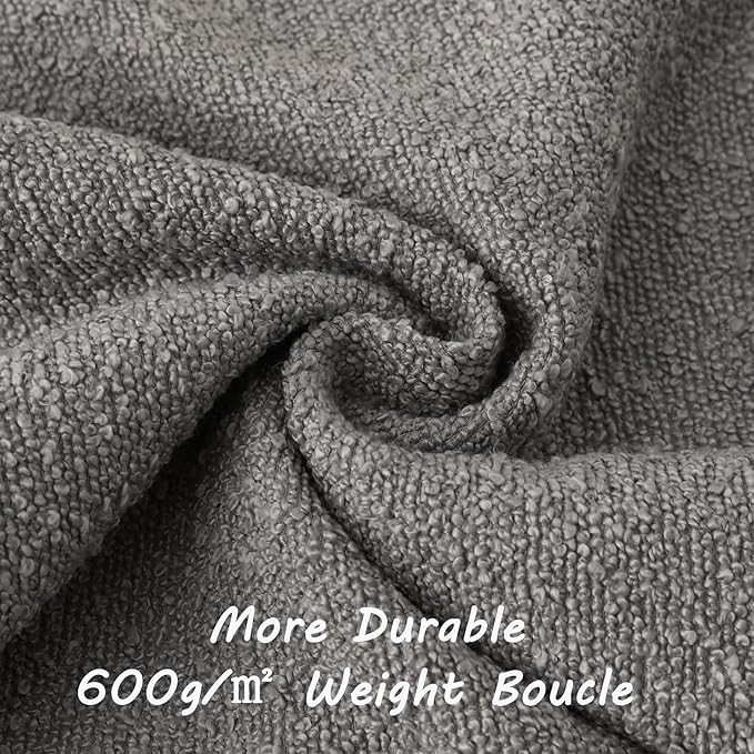 FUTEI Pack of 2 Light Grey Decorative Throw Pillow Covers 26x26 Inch Soft Cozy Solid Boucle Textured Euro Pillow Shams,Modern Home Decor for Couch Bed Living Room