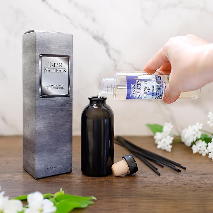 Urban Naturals Ocean Mist & Sea Salt Reed Diffuser Set | Made with Essential Oils & Real Botanicals | Decorative Air Freshener for Large Rooms | Beautiful Home Décor Makes a Great Gift