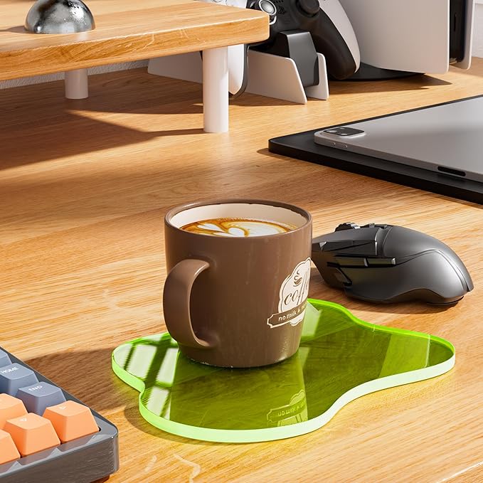 Acrylic Coaster for Desk, Clear Bar Drink Coaster, Clear Cloud Shape Coffee Cup Coaster, Perfect for Tabletop Protection and Accessories Display.