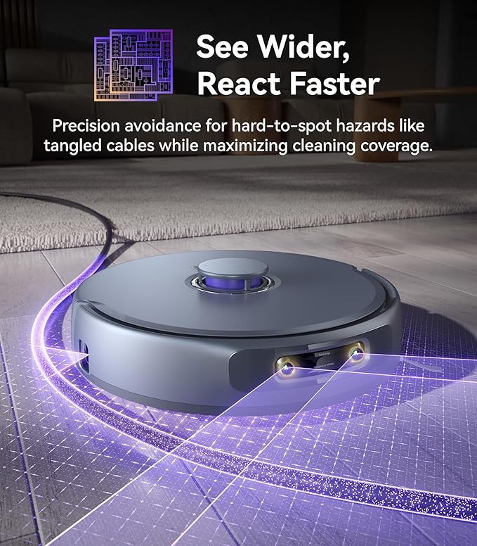 NARWAL Freo Z Ultra Robot Vacuum and Mop Combo, Dual RGB Cameras and Chips, AI Avoidance, 12000Pa Suction, Real-Time Decisions, Adaptive Hot-Water Self Wash & Self Emptying, Pet Hair, Quiet, Grey