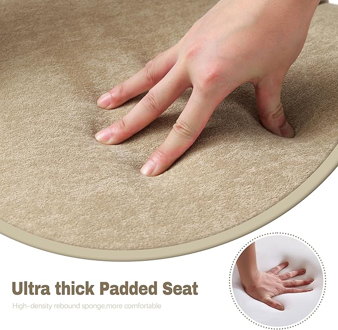 Counter Height Bar Stools Set of 4 for Kitchen Counter Modern Bar Chairs with Backs for Kitchen Island with Upholstered Fabric Seat and Metal Frame, Khaki, 26 Inch