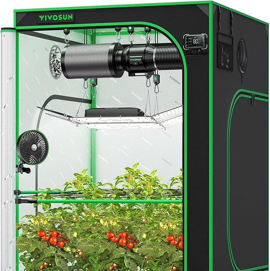 VIVOSUN GIY Plus Smart Grow Tent Kit, 4x4ft 4-Plant System, WiFi-Integrated Automatic Grow System with 2000D Mylar Grow Tent, Full-Spectrum Programmable Grow Light, Enhanced Ventilation & Circulation