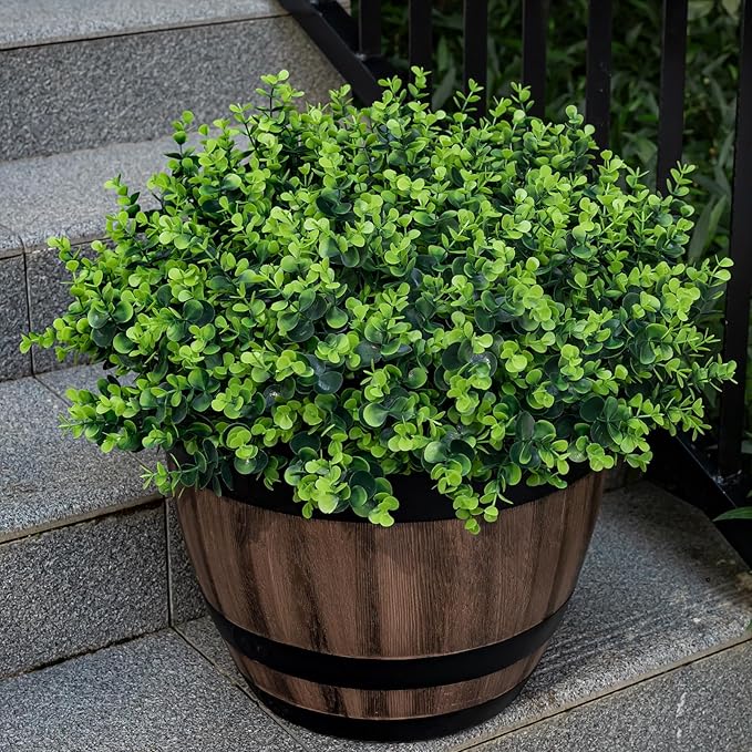 20 Bundles Artificial Plants for Outdoor Fake Plants for Spring Decoration,Faux Eucalyptus Plants for Planter UV Resistant Lifelike for Home Porch Garden（Green）