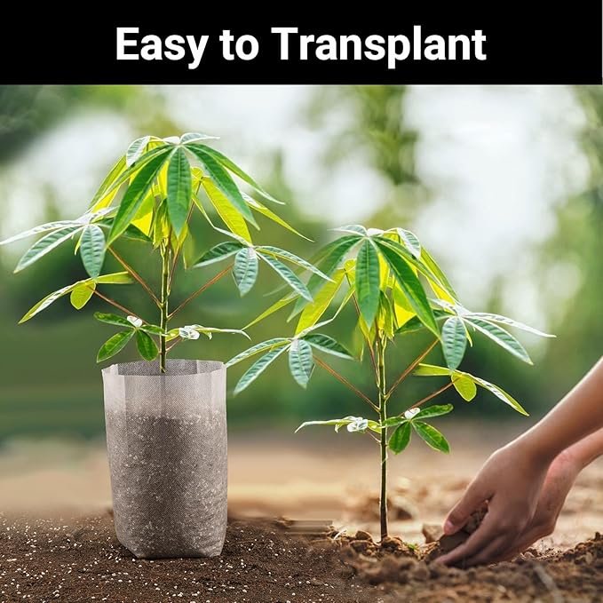 100PCS White Plant Nursery Bags Large, 7.8x10 inches Non-Woven Fabric Seedling Grow Bag, Seed Starting Pots Pouches for Planting Seedling Cutting Clones