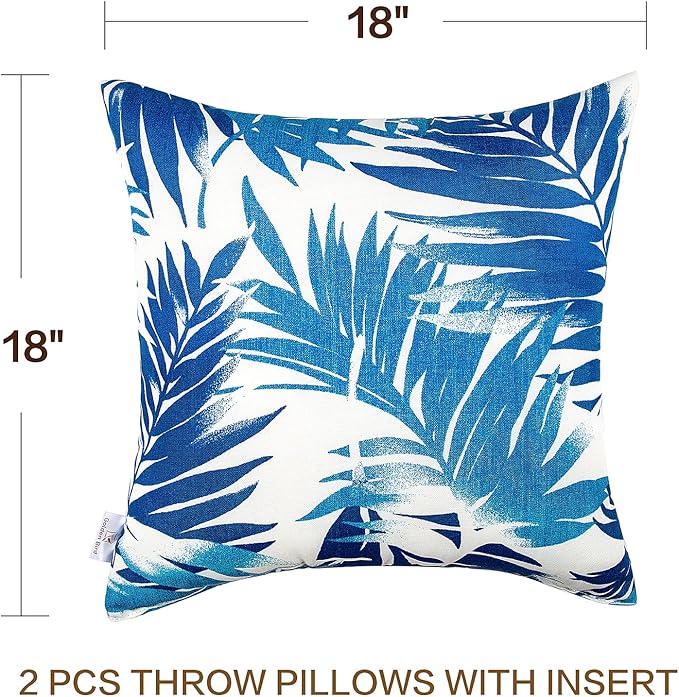 JMGBird Outdoor Throw Pillows with Insert 18 * 18 Inch Outdoor Pillows for Patio Furniture