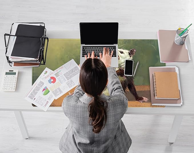 Cute Kawaii Anime Mouse Desk Mat Cartoon XXL Large Gaming Mouse Pad with Stitched Edges, Cool Computer Laptop Keyboard Mouse Mat 31.5x15.75 in, Non-Slip Rubber Base Mousepad for Gamer Lover