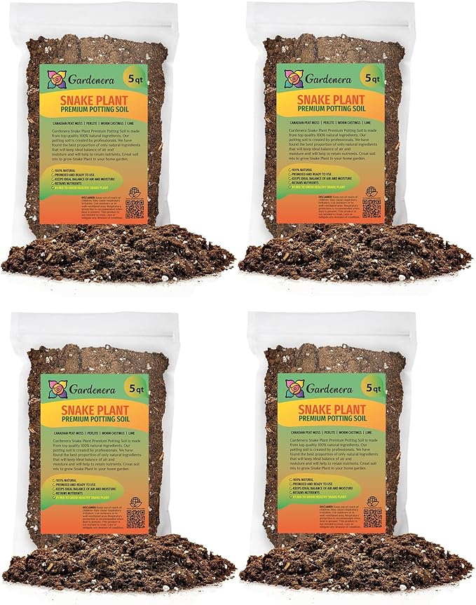 Premium Snake Plant Potting Soil Mix - 10 Quart - Green Sansevieria Trifascatia Zeylanica Plants, Plant or Re-Pot Your Snake Plant (2 Bags of 5 Quart)
