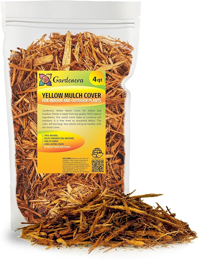 Yellow Mulch - Protect Your Plants with a Sustainable Ground Cover - 4 QUARTS