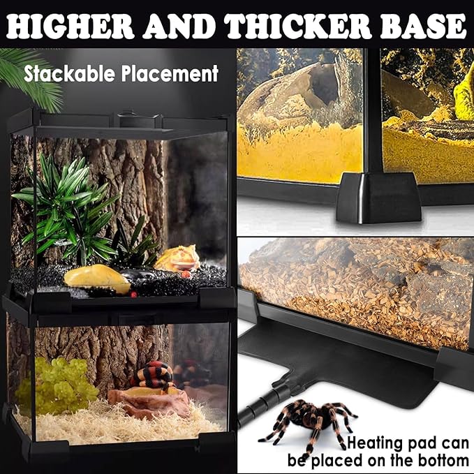 BNOSDM Reptile Tank,8" x 8" x 6" Mini Reptiles Terrarium,Full View Young Lizard Glass Tank,Small Amphibians Habitat Enclosure Cage for Tarantula,Frog,Hermit Crab,Isopods,Insects Breeding Box
