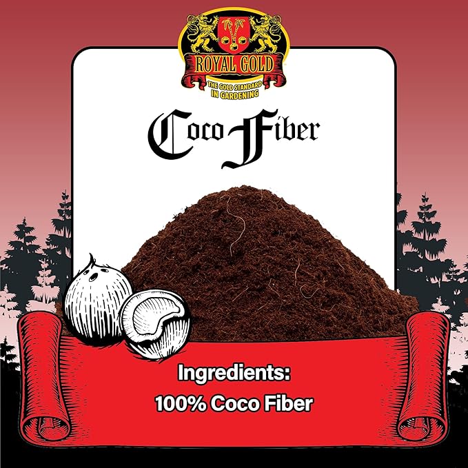 Royal Gold Coco Fiber Soilless Garden Growing Medium, 1.76 Cubic Foot - for Promoting Healthy Plant Growth, Excellent as a Soil Conditioner, Standalone, or Blend Base