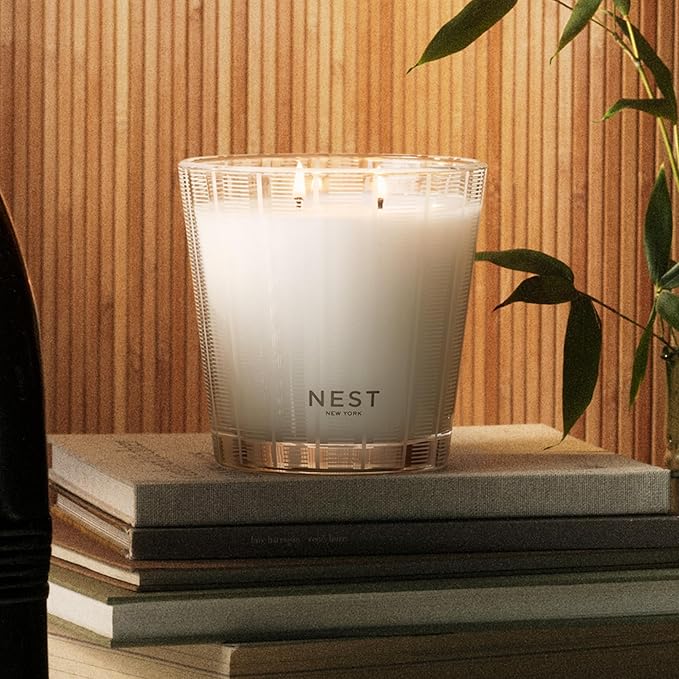 NEST New York Scented 3-Wick Candle, Bamboo - 21.2 oz - Up to 100-Hour Burn Time - Reusable Glass Vessel