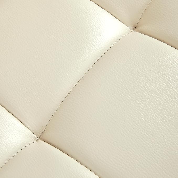 Yaheetech Bar Stools Set of 2, PU Leather Adjustable Swivel Barstools, Hydraulic Kitchen Counter Height Bar Chairs with Armrest and Back for Bar, Kitchen, Dining Room, Beige