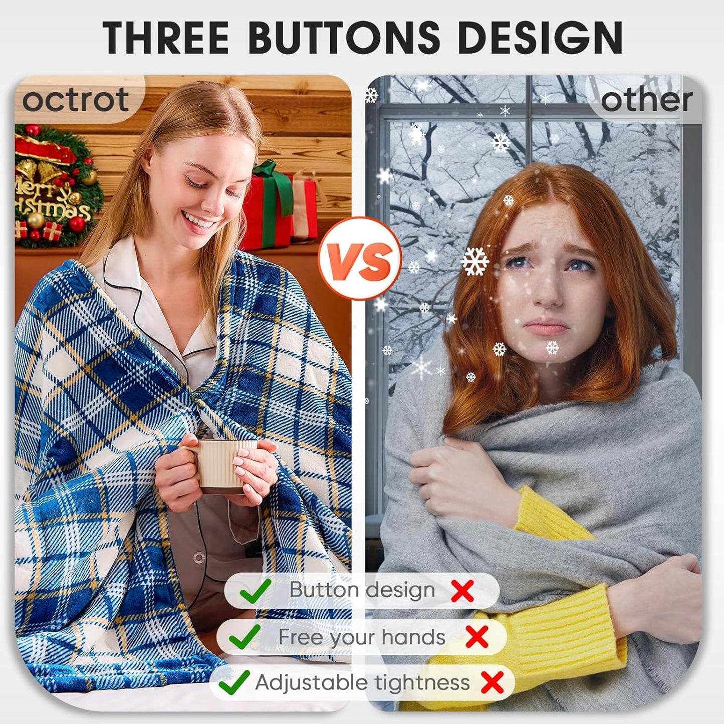 Heated Blanket Electric Full Size 72X84, Heating Throw with 10 Heating Levels/8 Hours Auto Off, Navy Blue Plaid Checkered Sherpa Blanket Warmer for Adults, Washable Gift for Couch Bed Office