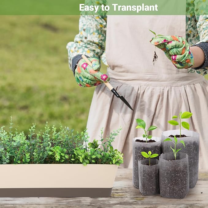 GREANER 400PCS Nursery Bags for Plants, Mixed Sizes Potting Bags for Indoor Outdoor Planting, Plant Nursery Pouches for Seed Starting, Soil Transplant, Home Garden Supply