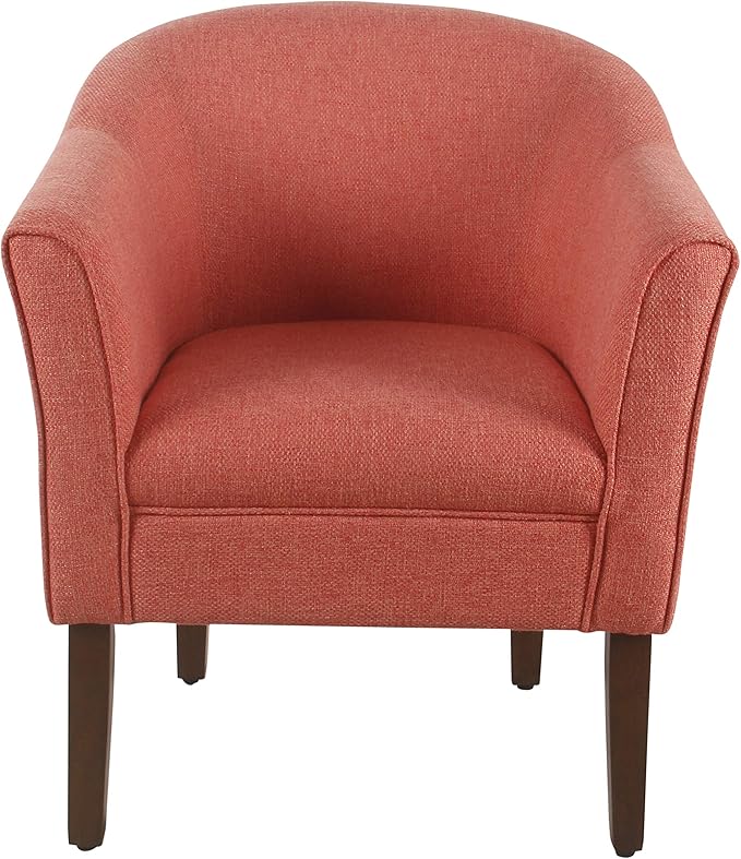 HomePop Barrel Shaped Accent Chair, polyester and wood, Orange