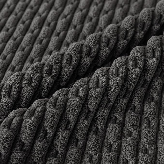 Set of 4 Grey White Taupe Decorative Throw Pillow Covers 24x24 Inch Corduroy Pillow Covers for Bed Couch Sofa Living Room Soft Square Cushion Cases