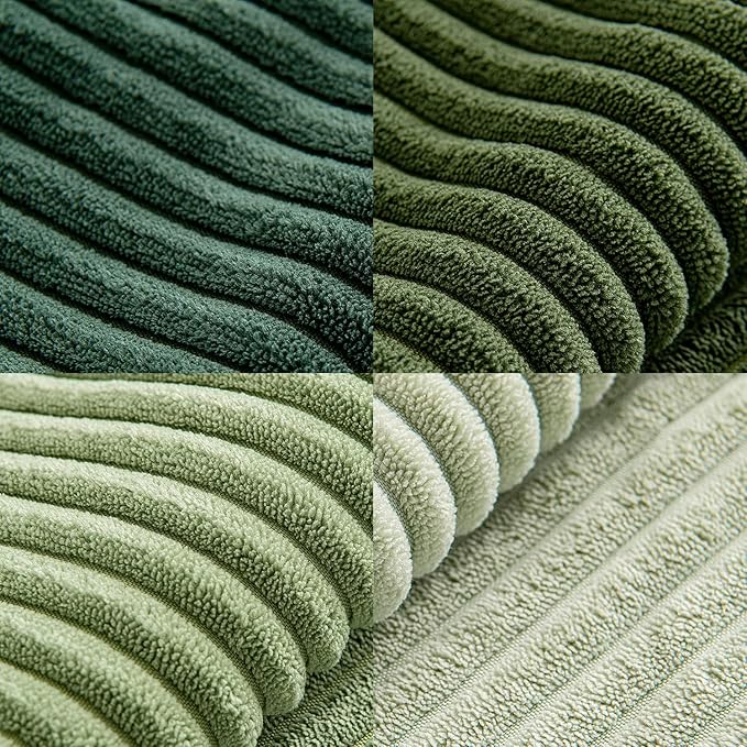 MIULEE Christmas Green Decorative Throw Pillow Covers 20x20 Inch Set of 4 Boho Farmhouse Cushion Covers Mordern Nordic Pillow Cases Soft Corduroy Gradient Home Decor for Couch Sofa Living Room Bed