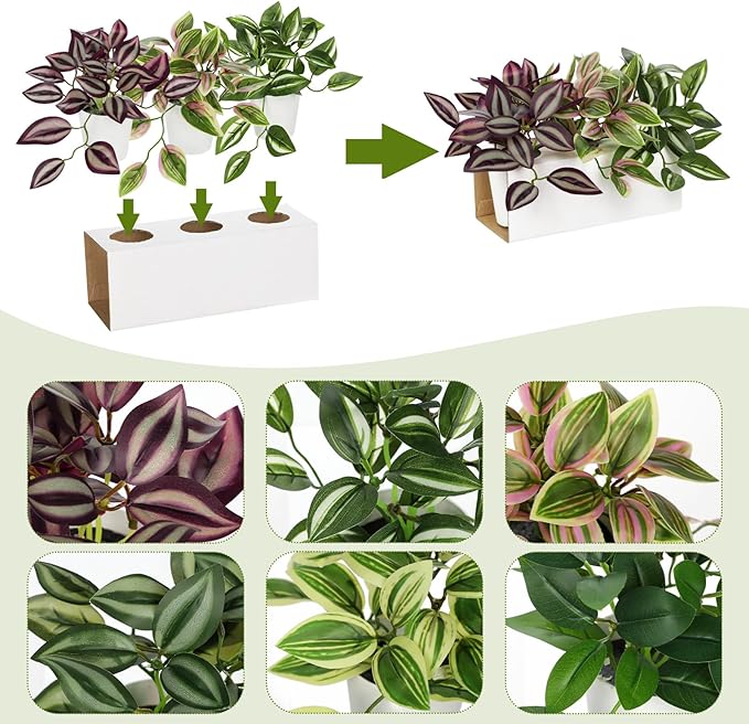 Hollyone Fake Plants 6 Pack Artificial Plants Indoor Faux Plant Small Fake Potted Plant for Home Aesthetic Living Room Bathroom Desk Shelf Office Decor