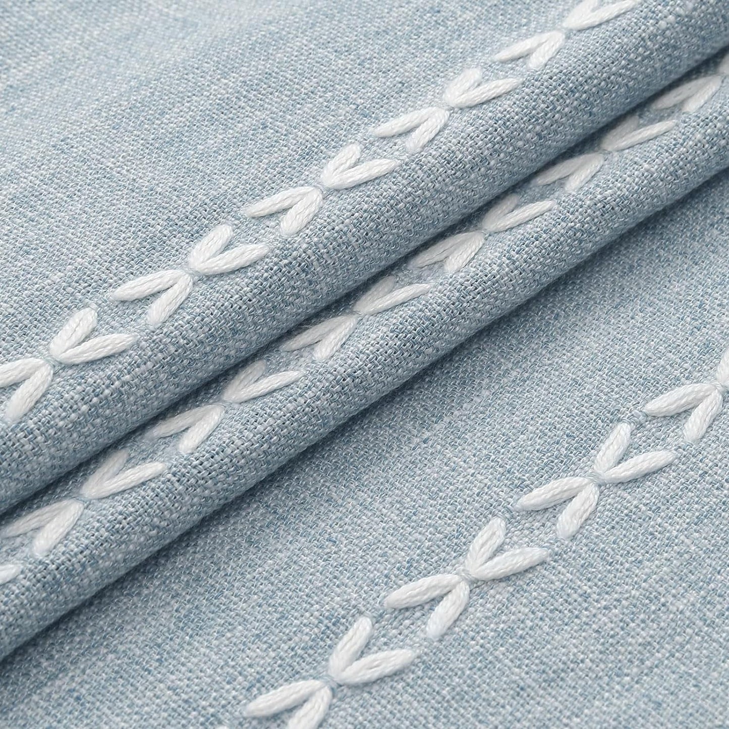 MitoVilla White Boho Farmhouse Small Stall Shower Curtain Set 36 x 72, Half Size Narrow Polyester Linen Fabric Shower Curtains for Farmhouse Bathroom Decor, White