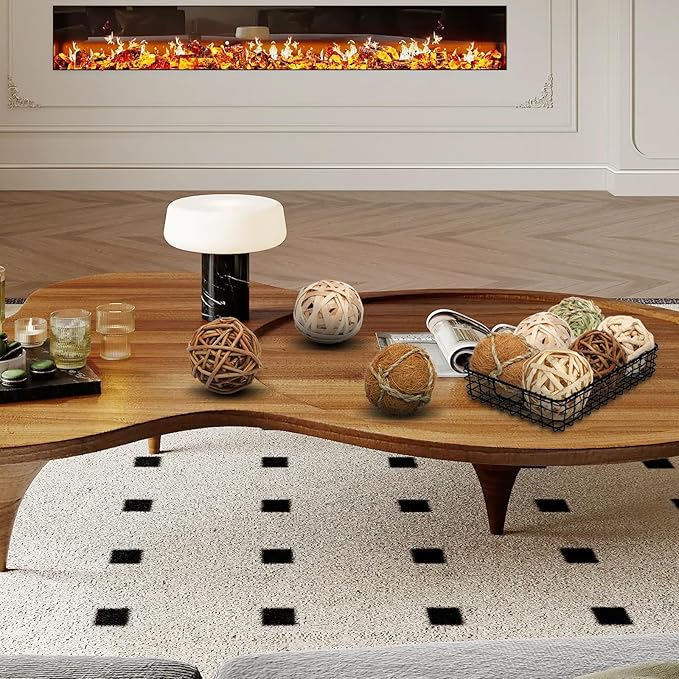 Set of 6 Decorative Balls for Bowls，2.8 inch Wicker Rattan Balls Decorative Orbs，vase fillers for centerpieces，Bowl fillers for Home Decor