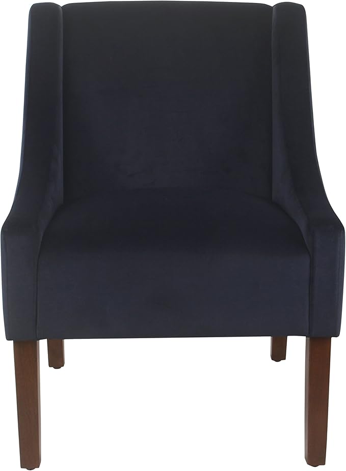 Homepop Home Decor | Upholstered Classic Swoop Arm Accent Chair | Accent Chairs for Living Room & Bedroom | Decorative Home Furniture, Navy