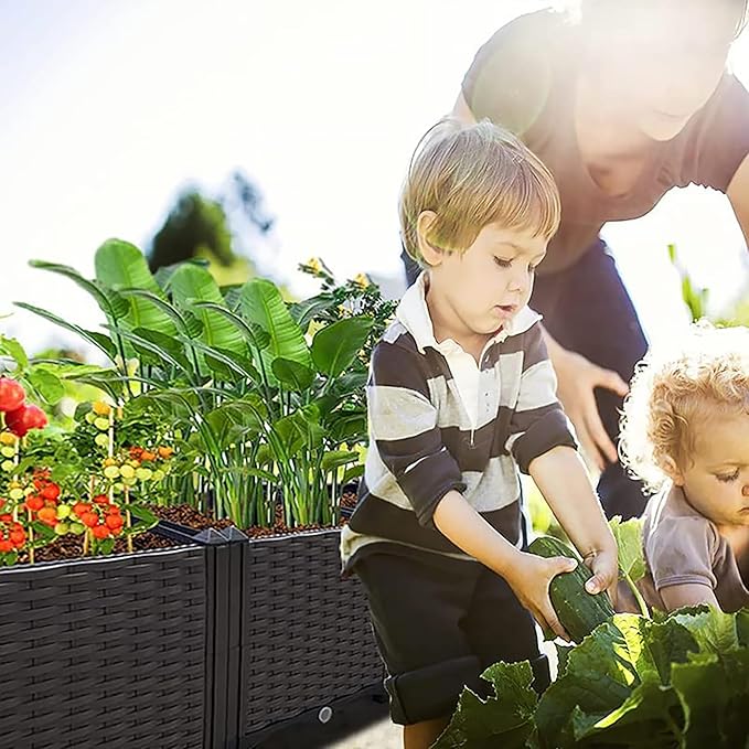 Raised Garden Bed Large Planters for Outdoor Plants Elevated Rectangular Garden Box Kits for Gardening, Vegetables, Flowers and Herbs in Backyard Patio Balcony
