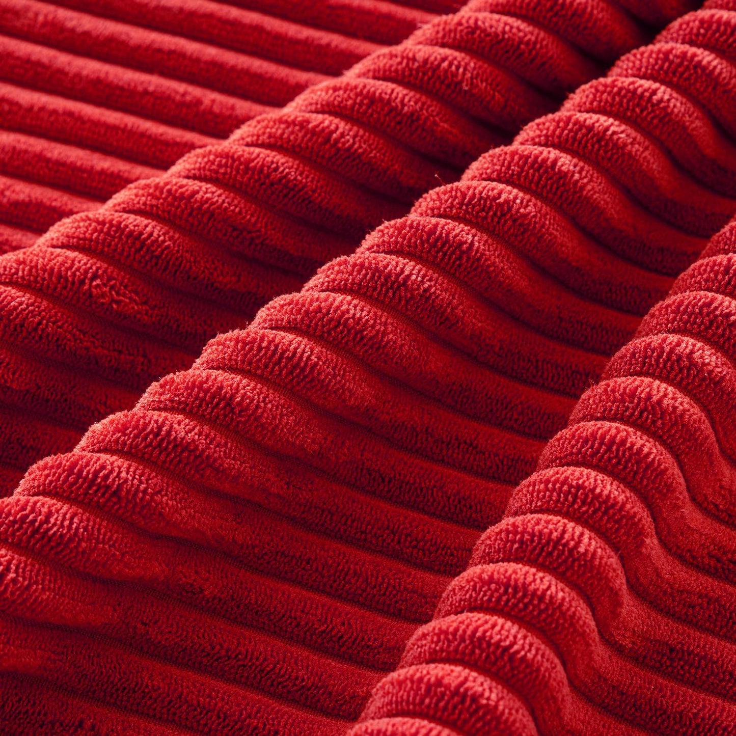 MIULEE Boho Farmhouse Throw Pillow Covers 18x18 Inch Set of 4 Mordern Nordic Cushion Covers Soft Corduroy Home Decor for Couch Bed Sofa Living Room Christmas Red