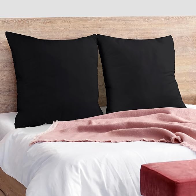 Utopia Bedding Throw Pillows Insert (Pack of 2, Black) - 26 x 26 Inches Bed and Couch Pillows - Indoor Decorative Pillow