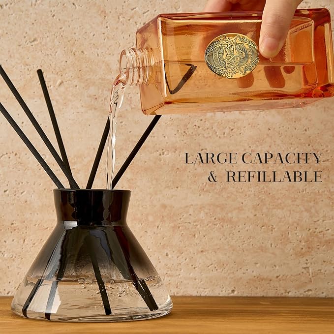 M&SENSE 10.14 oz Large Reed Diffuser Set | Forset Scent Home Oil Diffuser with Sticks | Hotel Collection Non-Toxic Essential Oil |for Bedroom Bathroom Living Room