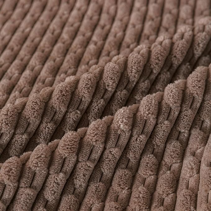 Set of 4 Light Brown Decorative Throw Pillow Covers 12x20 Inch Corduroy Pillow Covers for Bed Couch Sofa Living Room Soft Cushion Cases