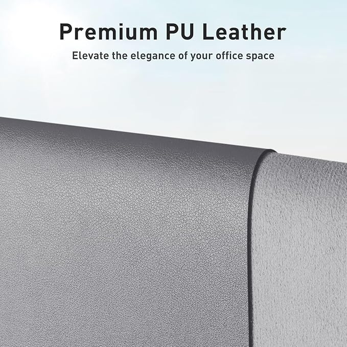 Aothia Leather Desk Pad Protector, Mouse Pad, Office Desk Mat, Non-Slip PU Leather Desk Blotter, Laptop Desk Pad, Waterproof Desk Writing Pad for Office and Home (23.6" x 13.7", Light Grey)