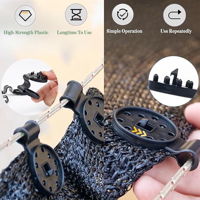 50‑Pack Extra Large, Thickened Heavy‑Duty Shade Cloth Clips – Reusable Sun Shade Net & Anti‑Bird Netting Clamps, Lock‑Grip Tarp Clips for Garden, Patio Awnings & Greenhouse Fabric